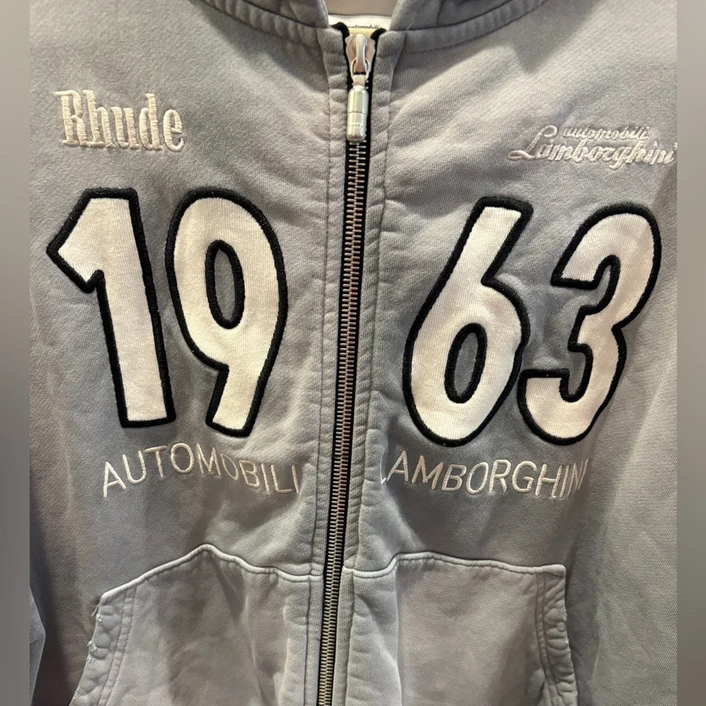 Rhude x Lamborghini Collab 1963 Zip Hoodie Unisex Limited Edition Mens L
